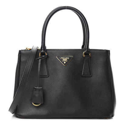 Prada Saffiano Small Galleria Double Zip Tote Black 1 of 10