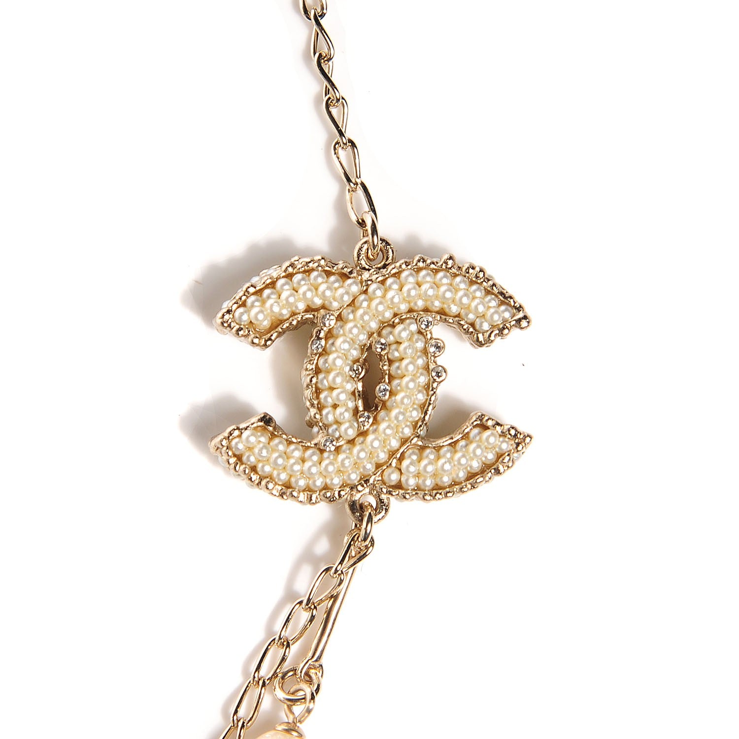 Chanel Irregular Pearl CC Long Necklace Gold 3 of 5