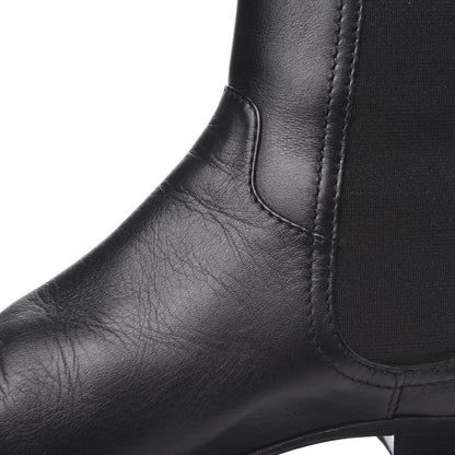 Chanel Calfskin Elastic Short Boots 39.5 Black 7 of 11