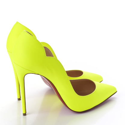 Christian Louboutin Calfskin Hot Chick 100 Pumps 38.5 Fluo 4 of 9