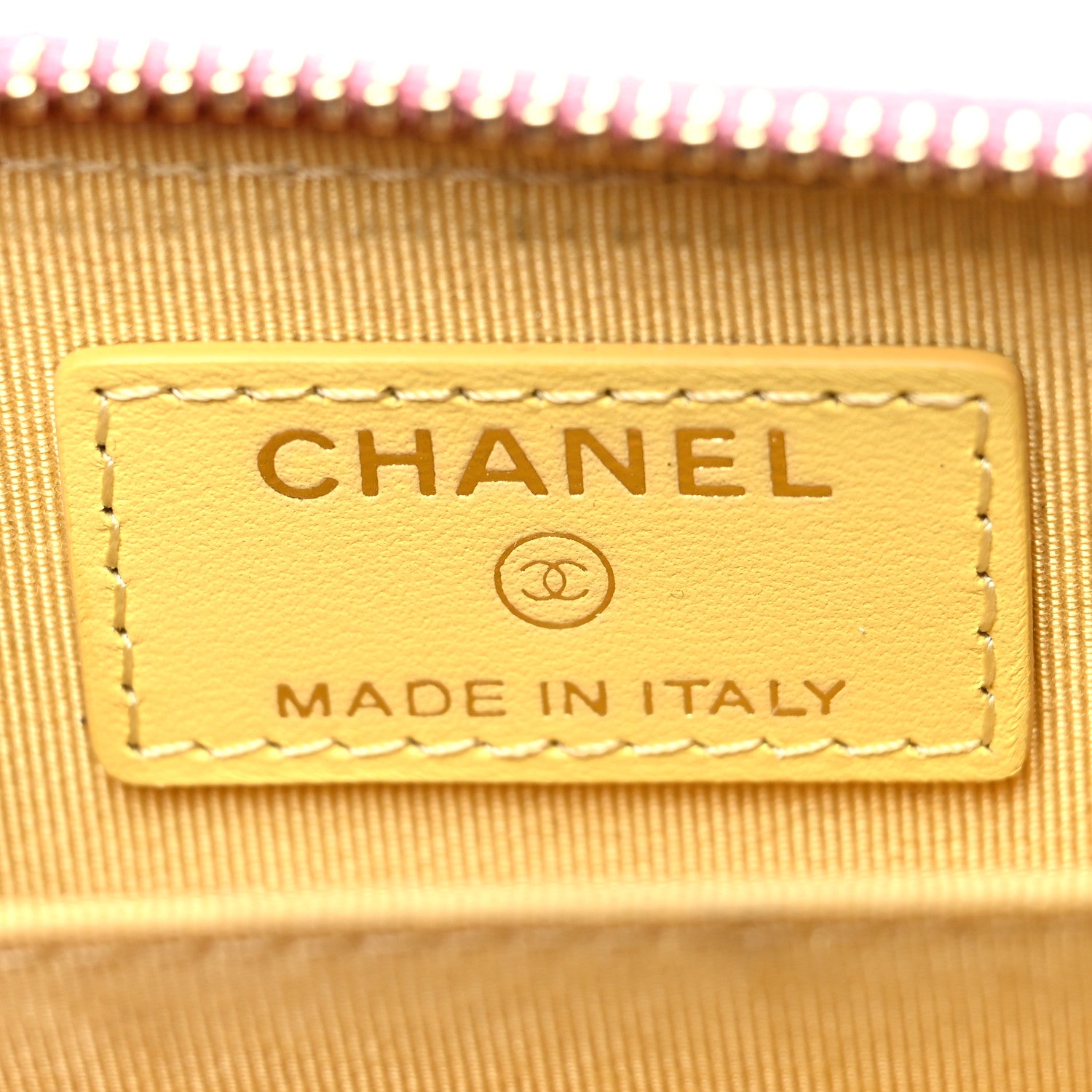 Chanel Lambskin Quilted Zip Around Coin Purse Wallet Pink Yellow 6 of 12
