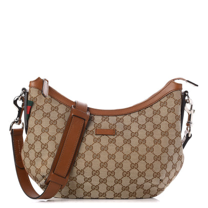 Gucci Monogram Medium Half Moon Hobo Brown 1 of 7