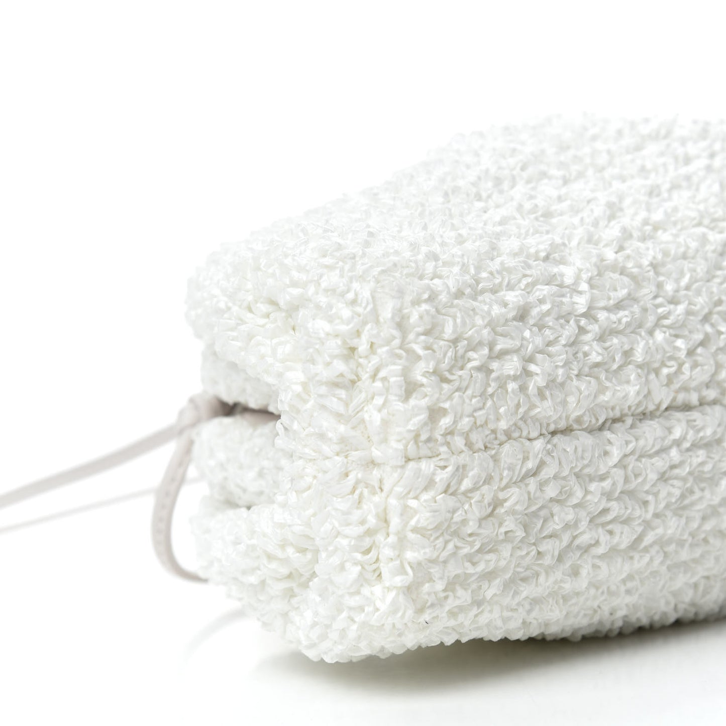 Boucle Curly Raffia The Mini Pouch White Chalk