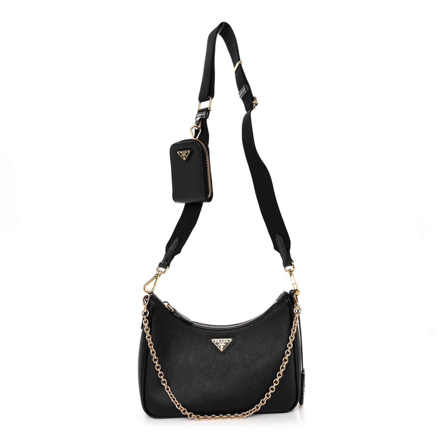 Prada Saffiano Lux Re-Edition 2005 Shoulder Bag Black 1 of 10