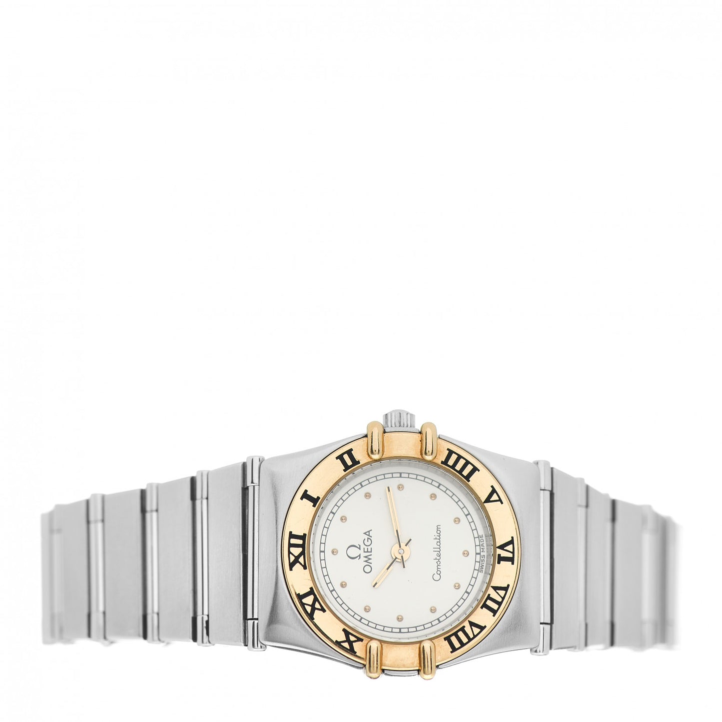 Stainless Steel 18K Yellow Gold 22mm Constellation Quartz Watch White 795.1080