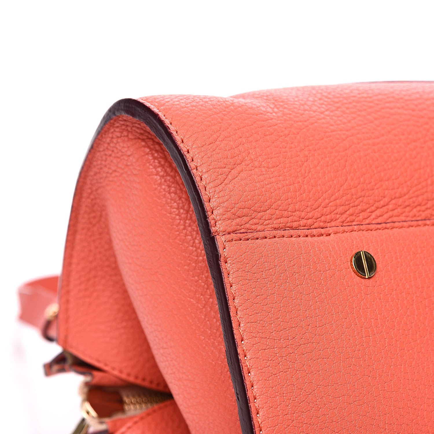 Chloe Lambskin Medium Everston Satchel Coral 8 of 12