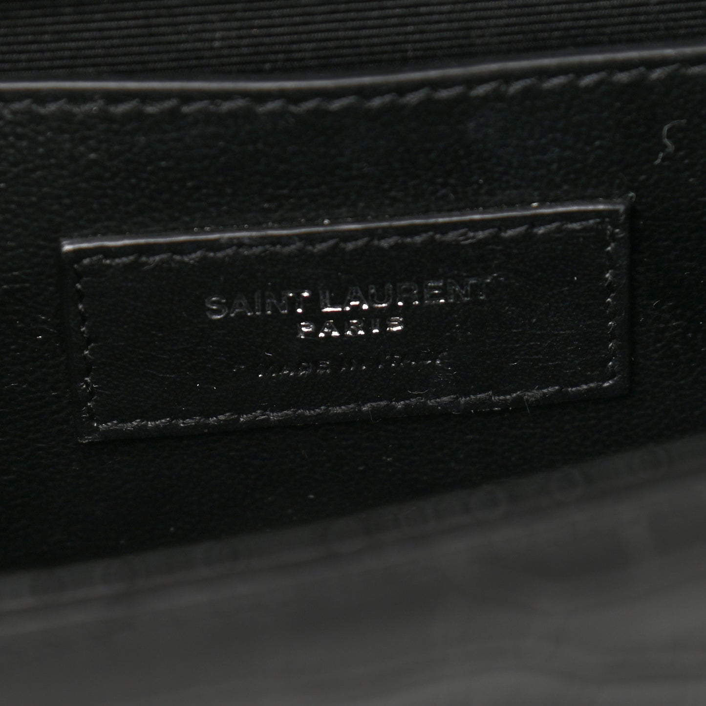 Calfskin Crocodile Embossed Small Classic Monogram Kate Tassel Satchel Black