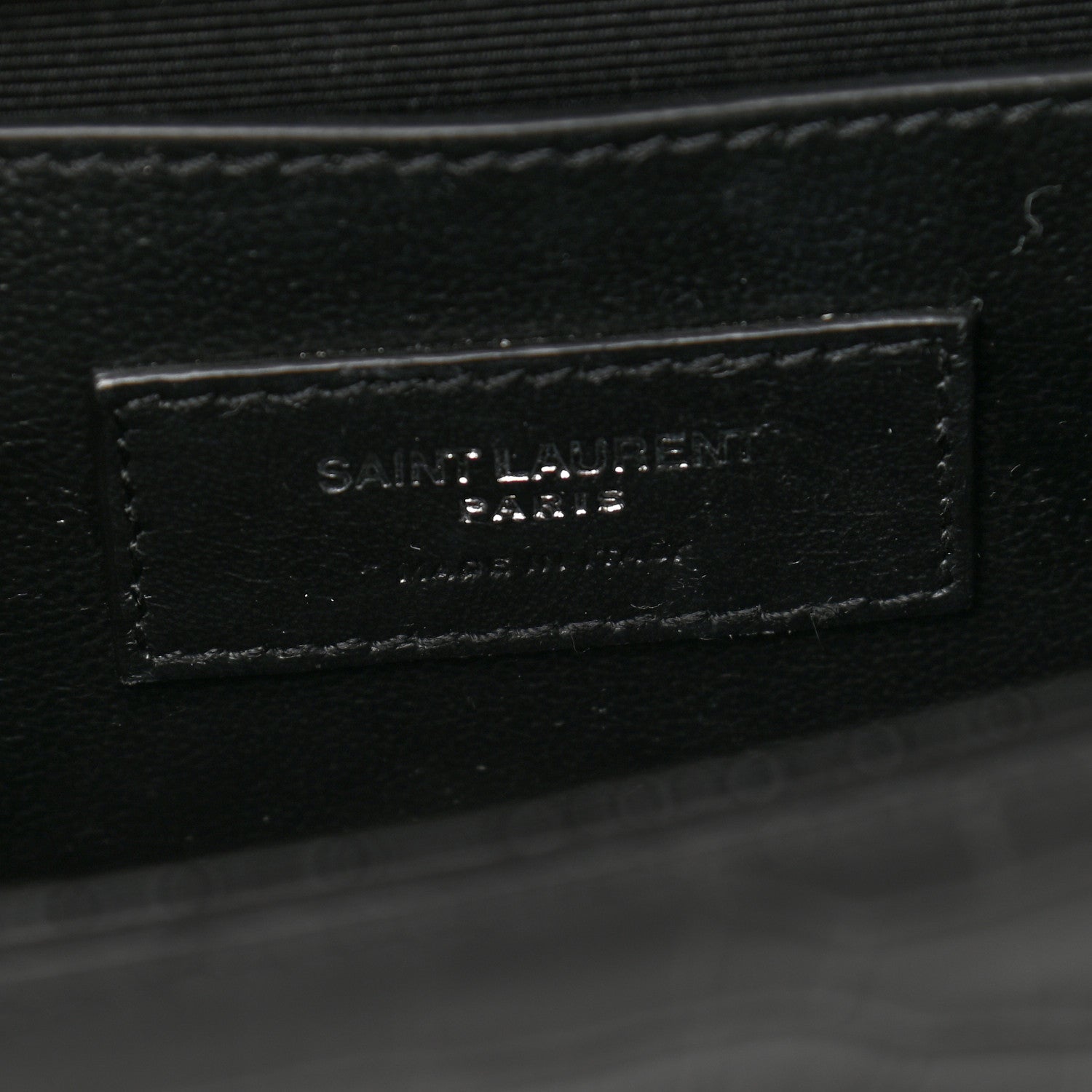 Saint Laurent Calfskin Crocodile Embossed Small Classic Monogram Kate Tassel Satchel Black 6 of 9
