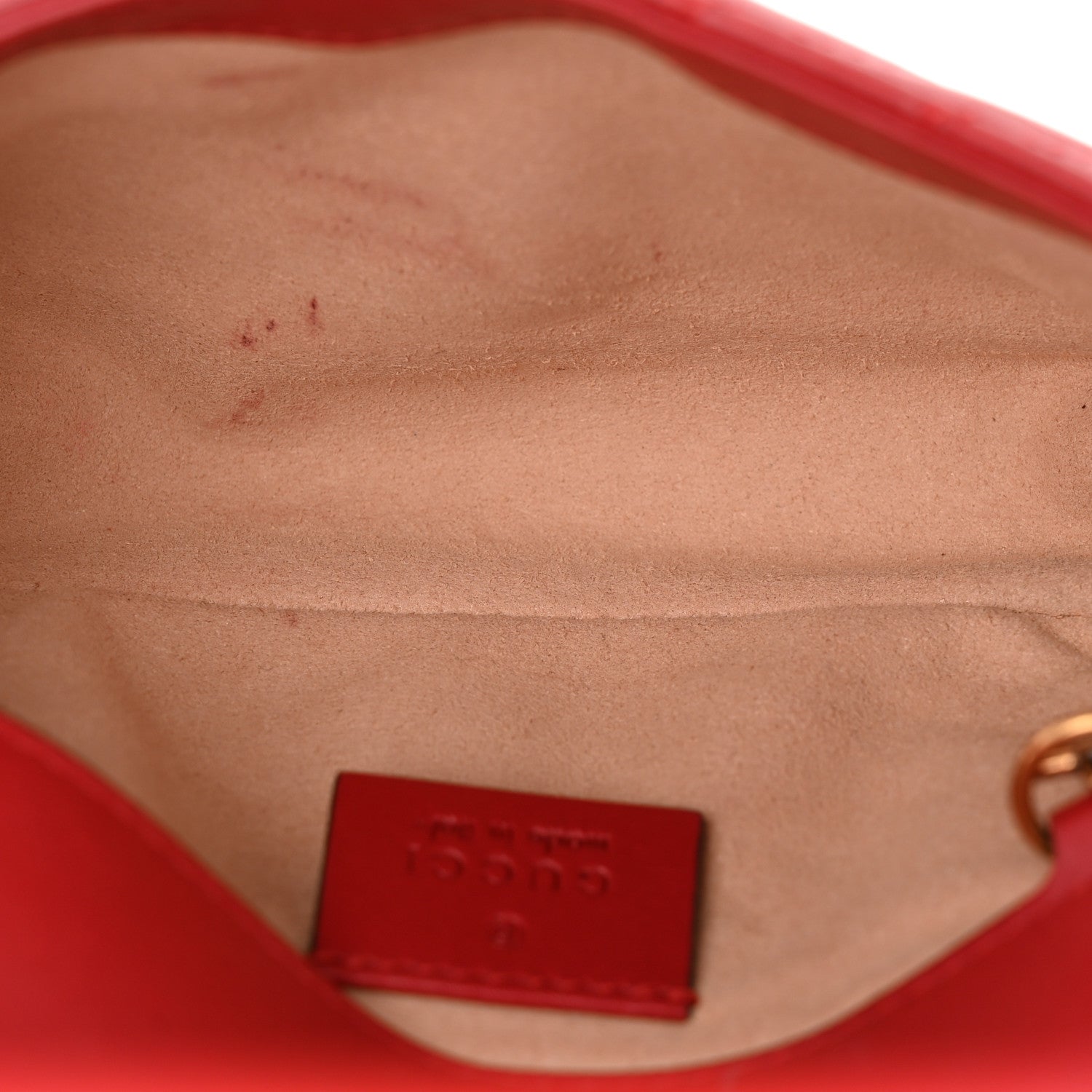 Gucci Calfskin Matelasse Super Mini GG Marmont Shoulder Bag Hibiscus Red 5 of 12
