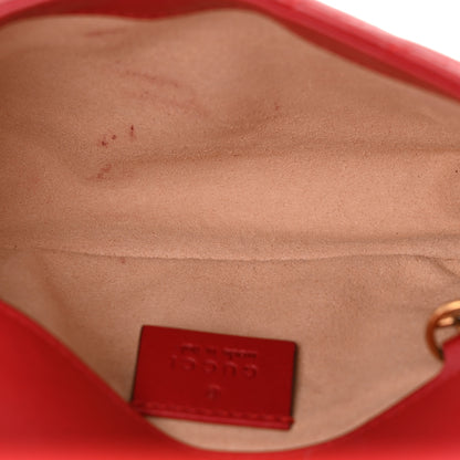 Gucci Calfskin Matelasse Super Mini GG Marmont Shoulder Bag Hibiscus Red 5 of 12