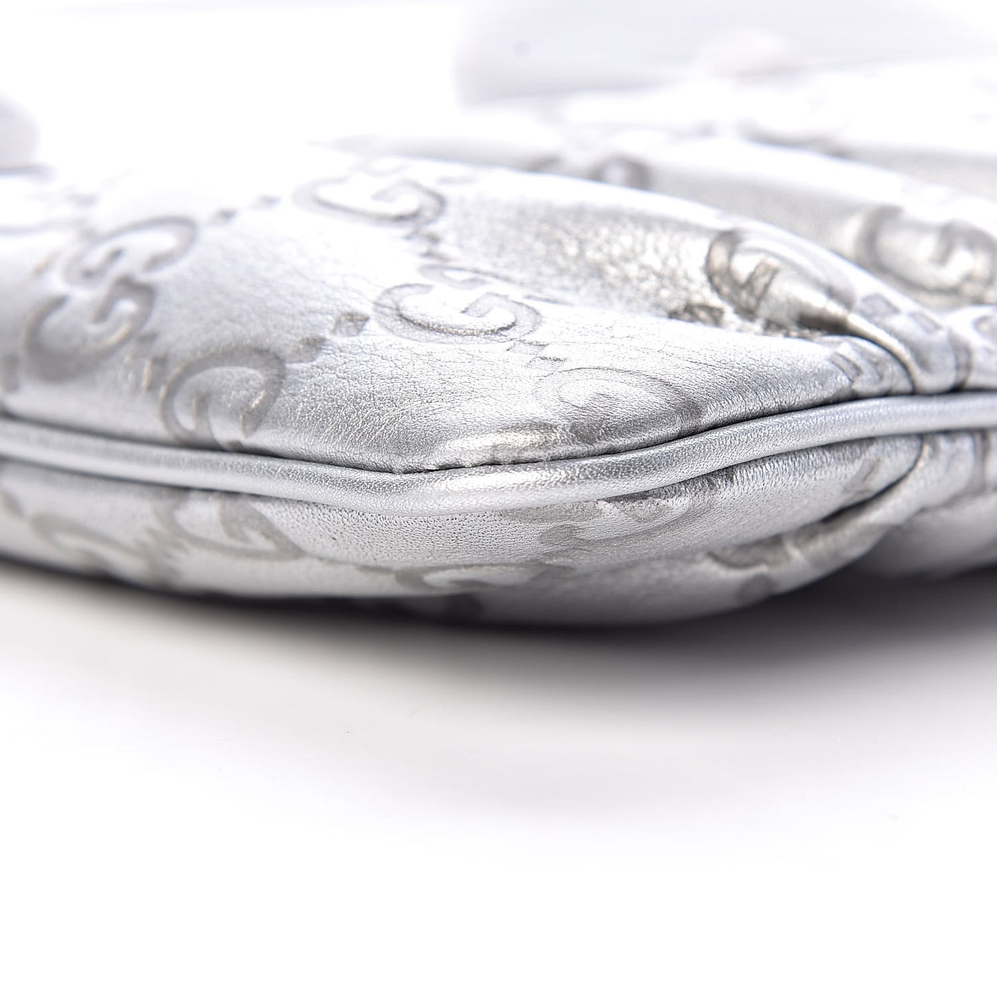 Metallic Guccissima Small Crossbody Bag Silver