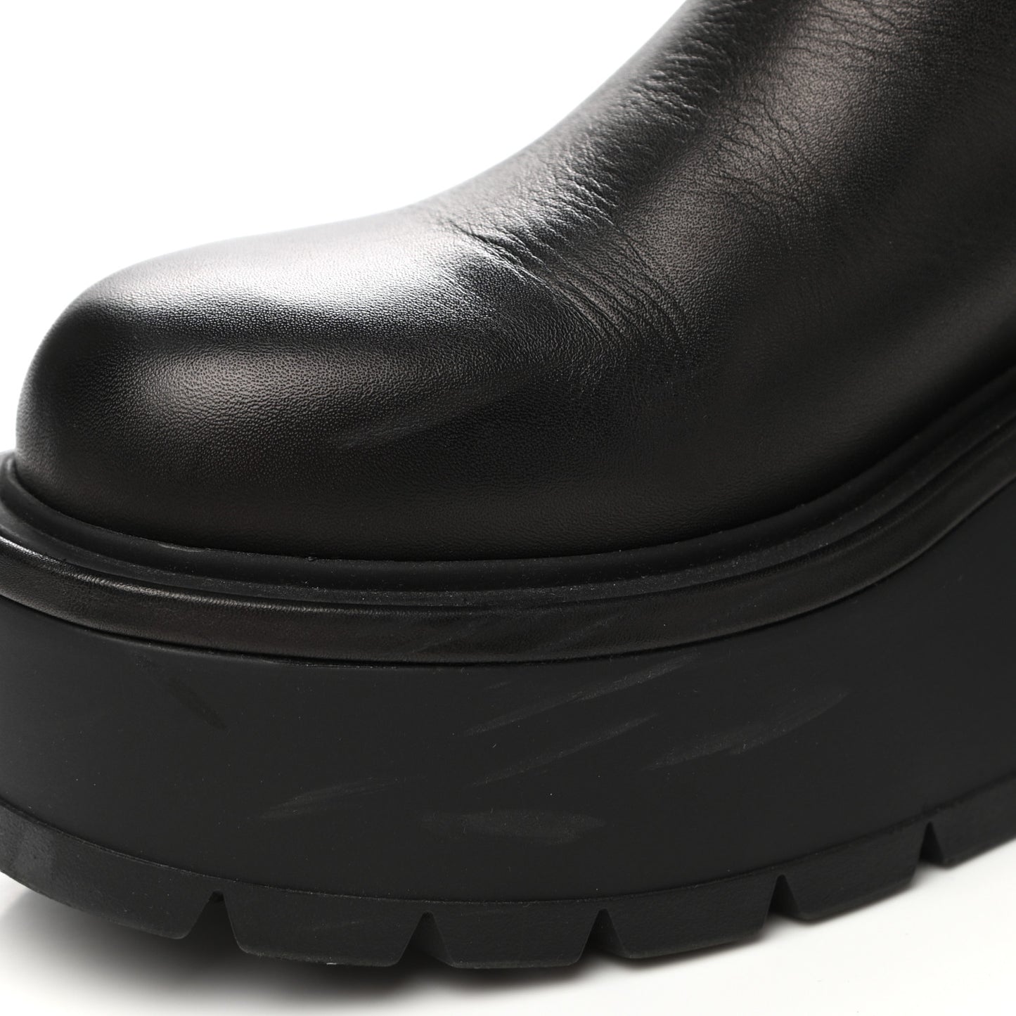 Calfskin VLOGO Uniqueform Chelsea 55/85mm Flatform Ankle Boots 37.5 Black