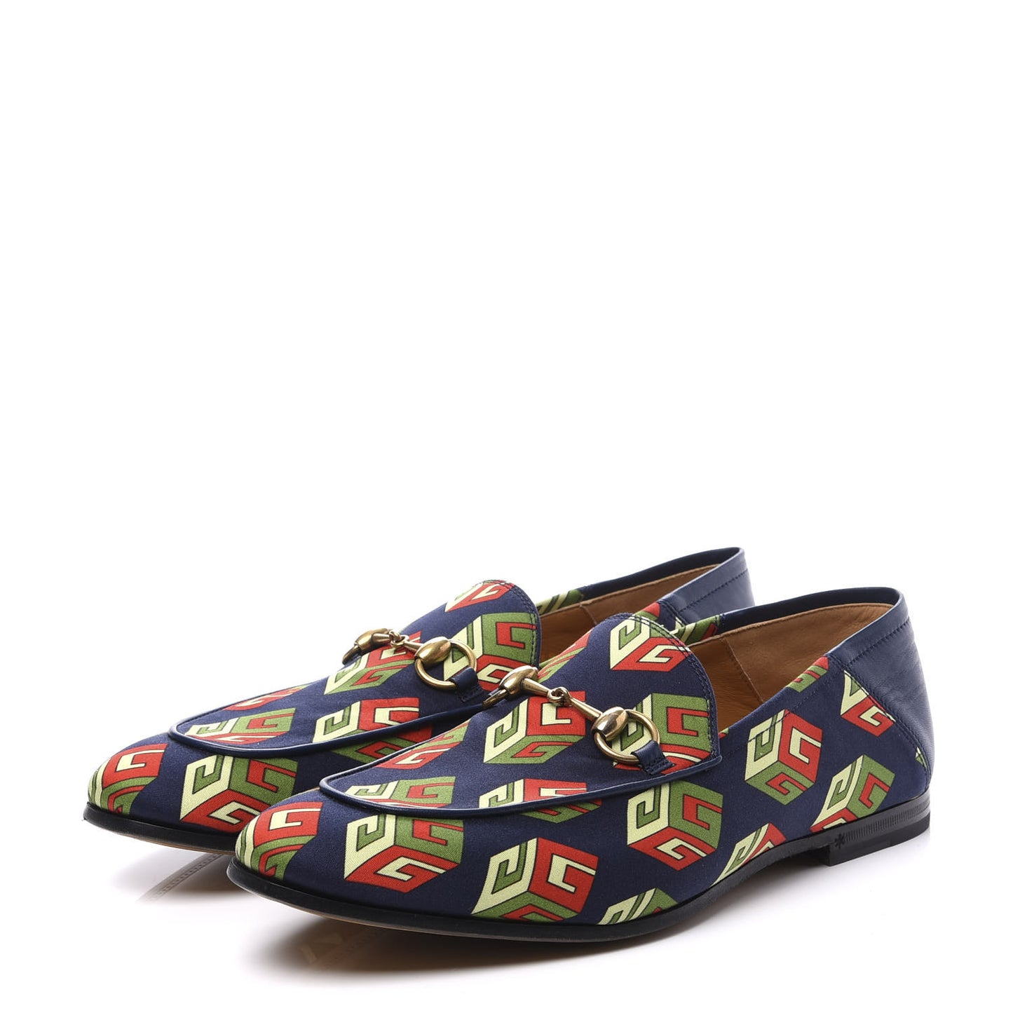 Satin Lambskin Mini GG Wallpaper Mens Brixton Horsebit Loafers 7.5 Royal Blue Blue Agata