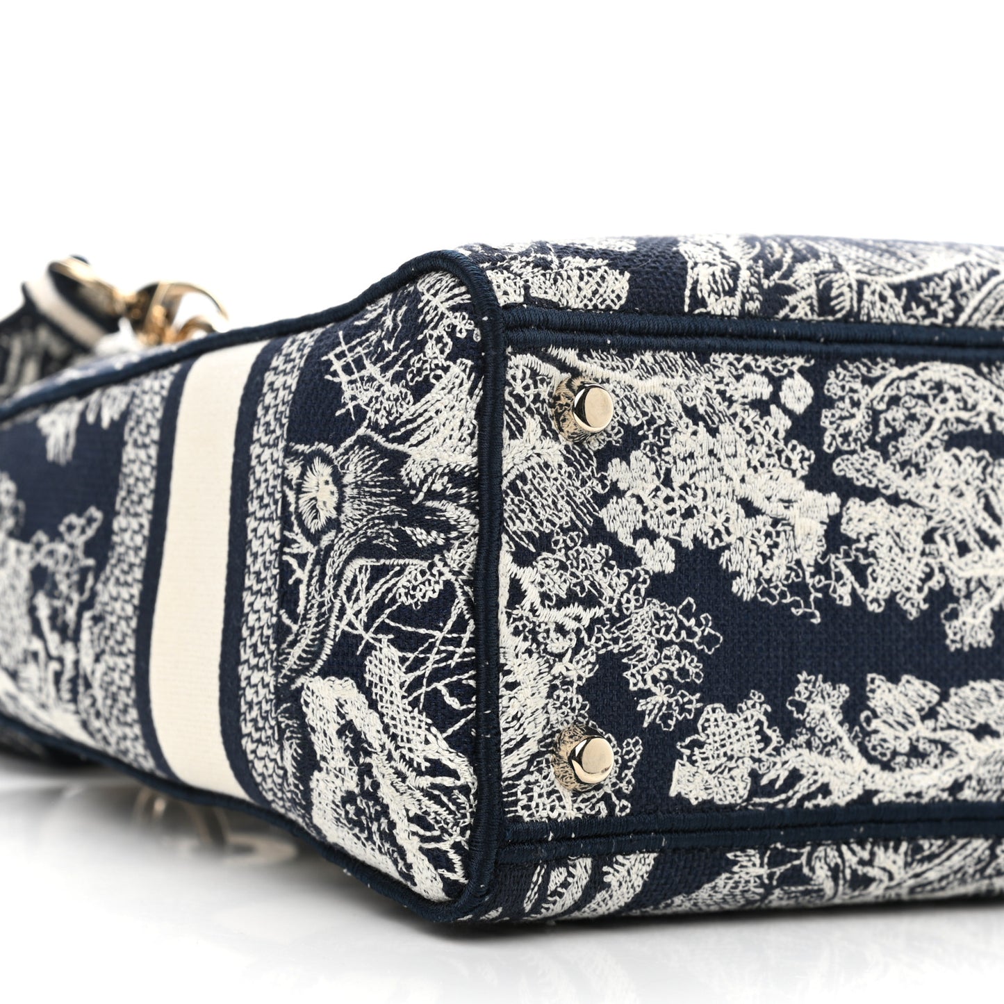 Toile de Jouy Embroidered Medium Lady D-Lite Blue