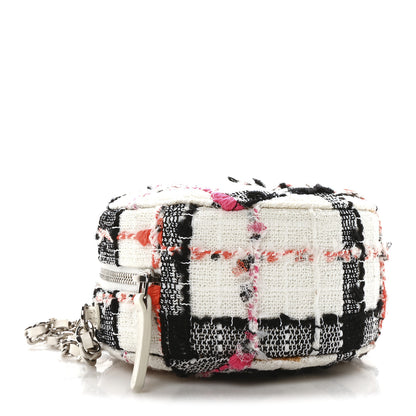 Chanel Tweed Quilted Round Clutch With Chain Black White Multicolor 4 of 10
