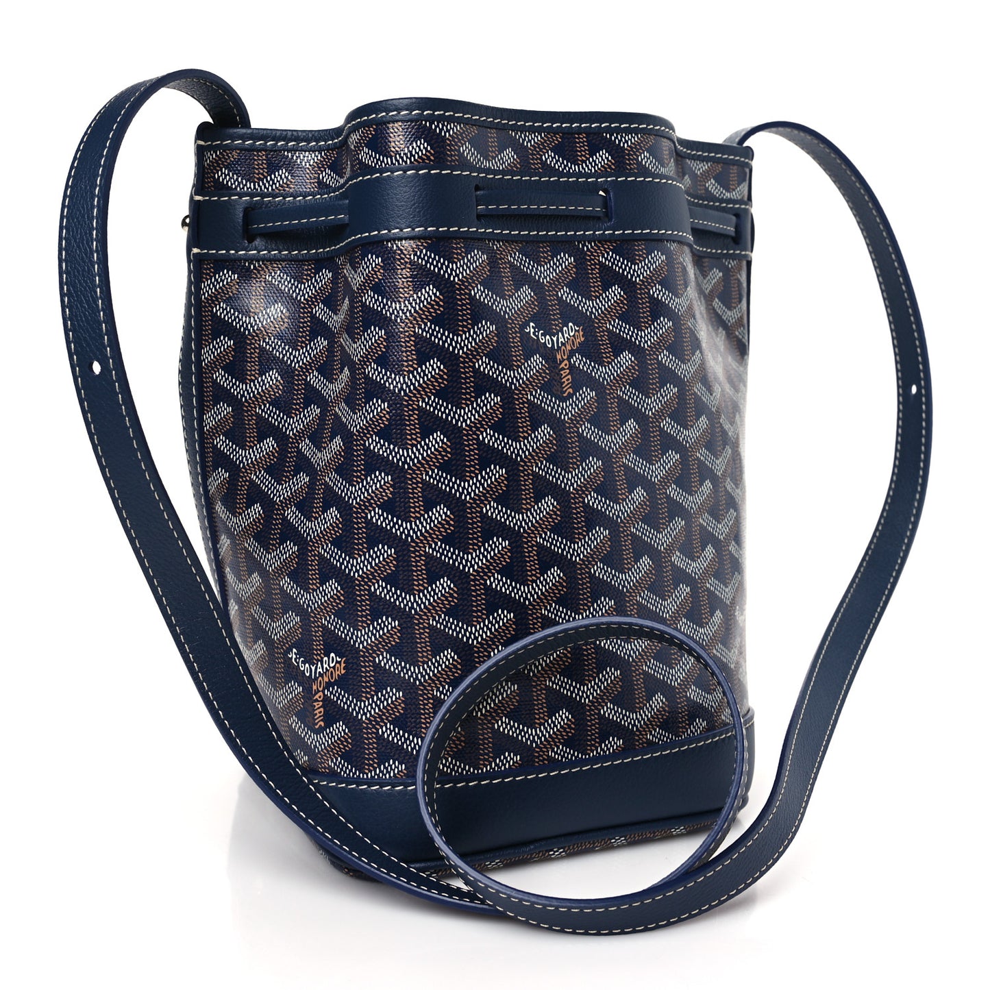 Goyardine Petit Flot Bucket Bag PM Navy