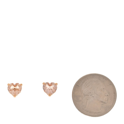 David Yurman 18K Rose Gold Morganite Heart Stud Earrings 2 of 4