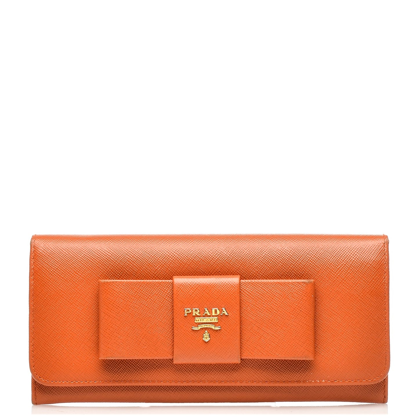 Saffiano Bow Continental Wallet Papaya