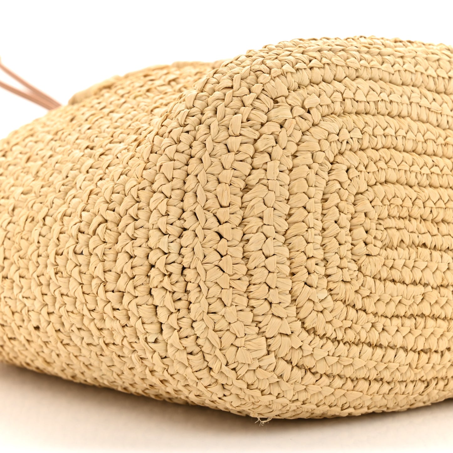 Yarn Raffia Effect Crochet Small Bucket Bag Naturale