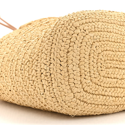 Prada Yarn Raffia Effect Crochet Small Bucket Bag Naturale 9 of 10