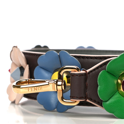 Fendi Vitello Dolce Flowerland Studded Strap You Moresco Malachite 2 of 10