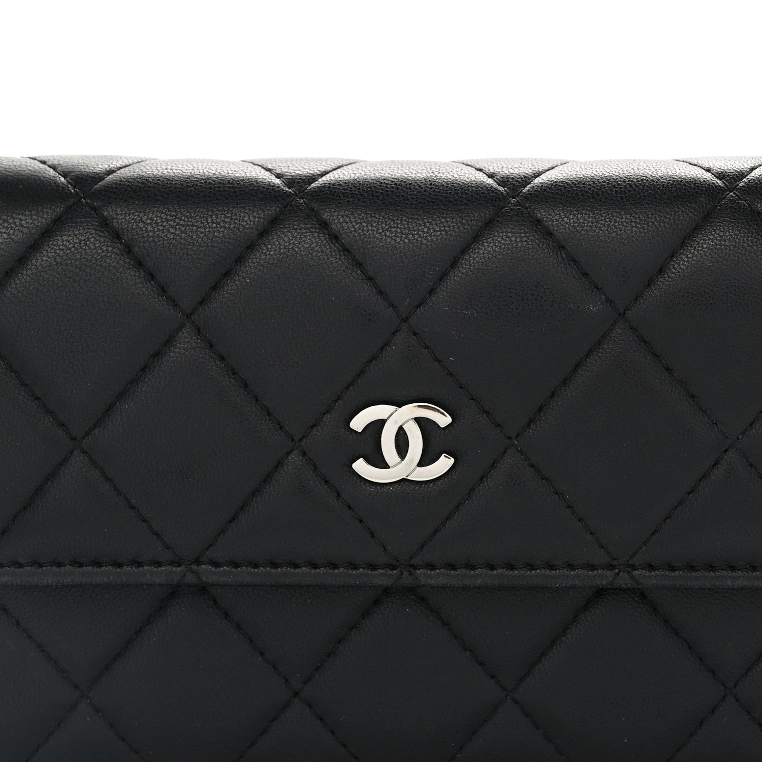 Chanel Lambskin Quilted Large Flap Wallet Black 8 of 10