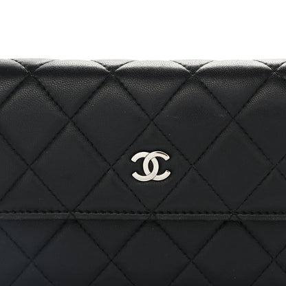 Chanel Lambskin Quilted Large Flap Wallet Black 8 of 10