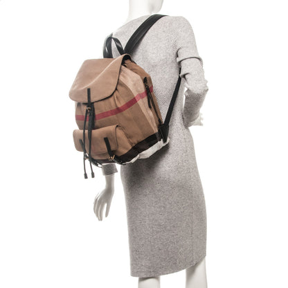 Burberry Canvas Mega Check Brookdale Backpack Black 2 of 7