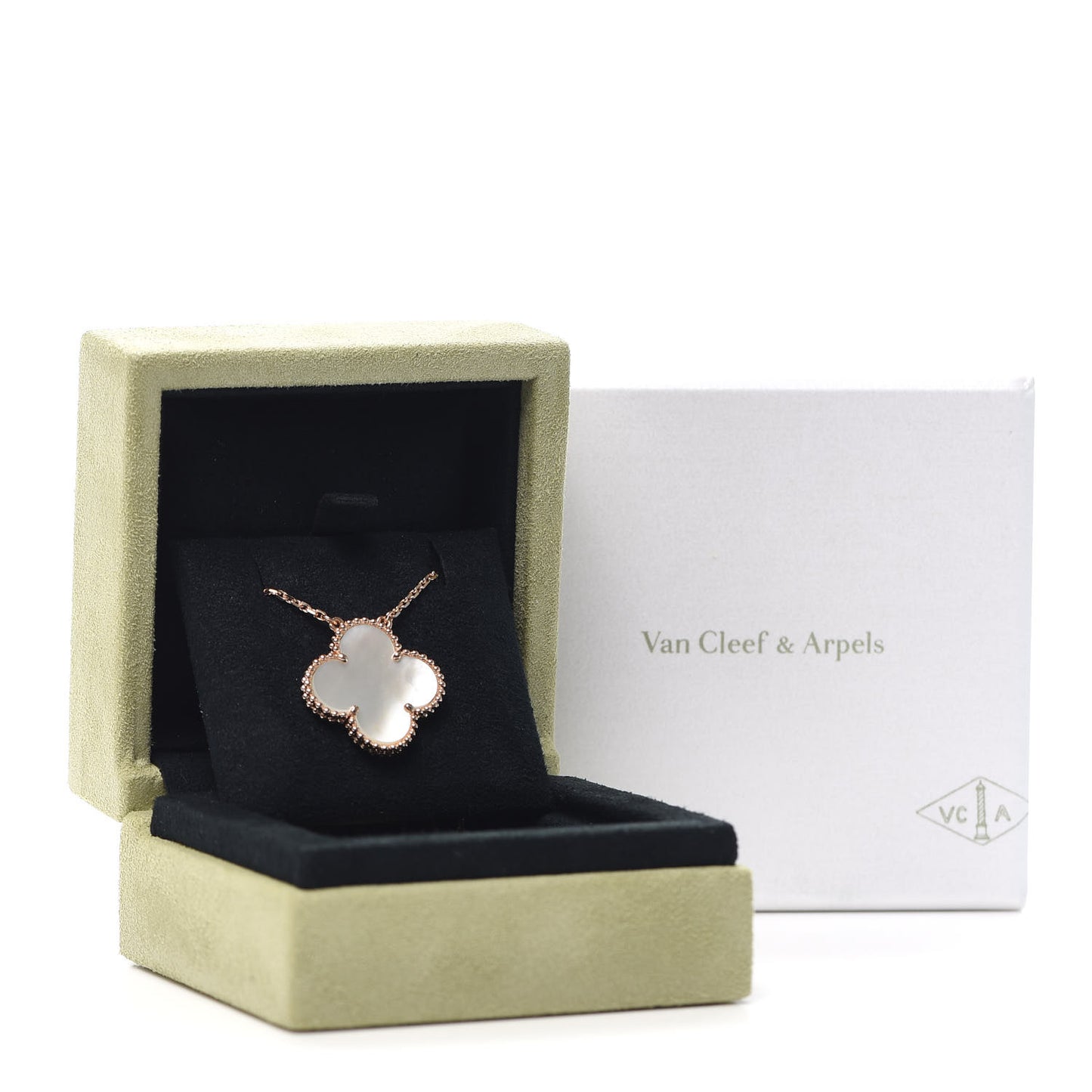 18K Rose Gold Mother of Pearl Magic Alhambra Pendant Necklace