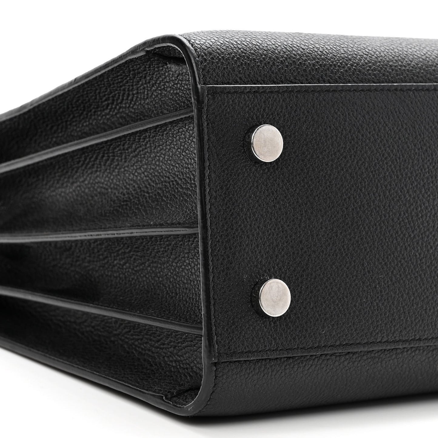 Grained Calfskin Baby Sac De Jour Black