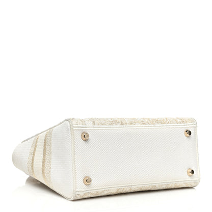 Christian Dior Canvas Around The World Stella Embroidered Medium Lady D-Lite White Gold 4 of 14