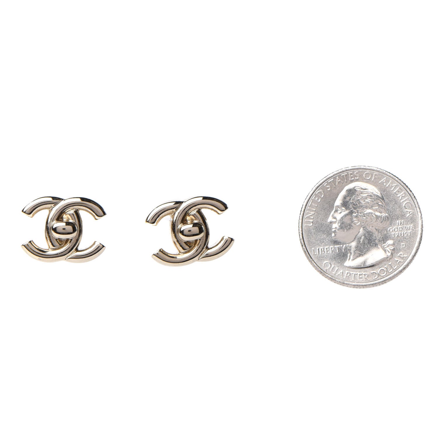 Chanel Metal CC Turnlock Earrings Gold 2 of 5