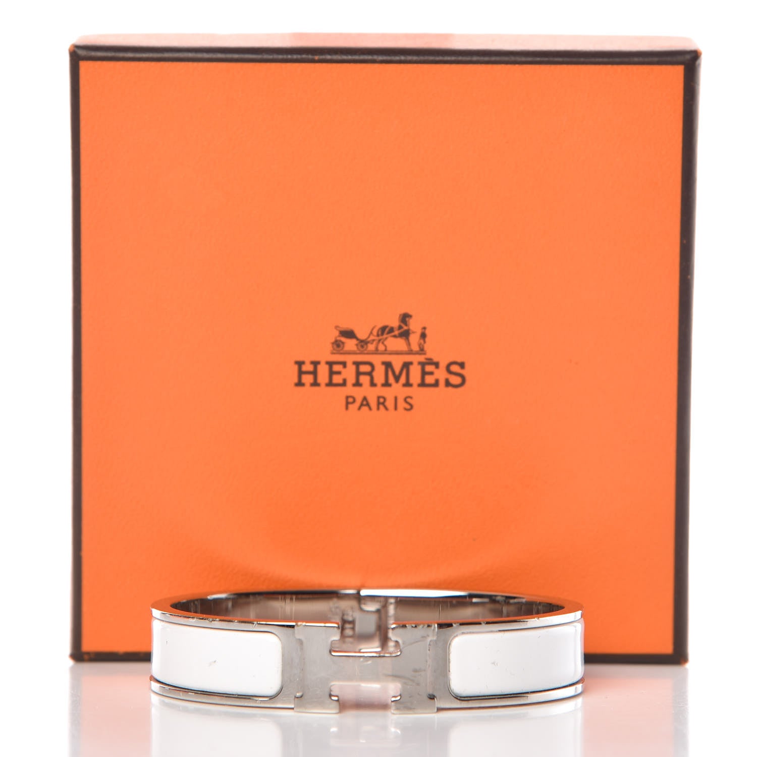 Hermes Enamel Narrow Clic Clac H Bracelet PM White 7 of 7
