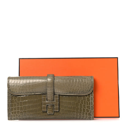 Hermes Shiny Niloticus Crocodile Jige Elan 29 Clutch Gris Tourterelle 13 of 13