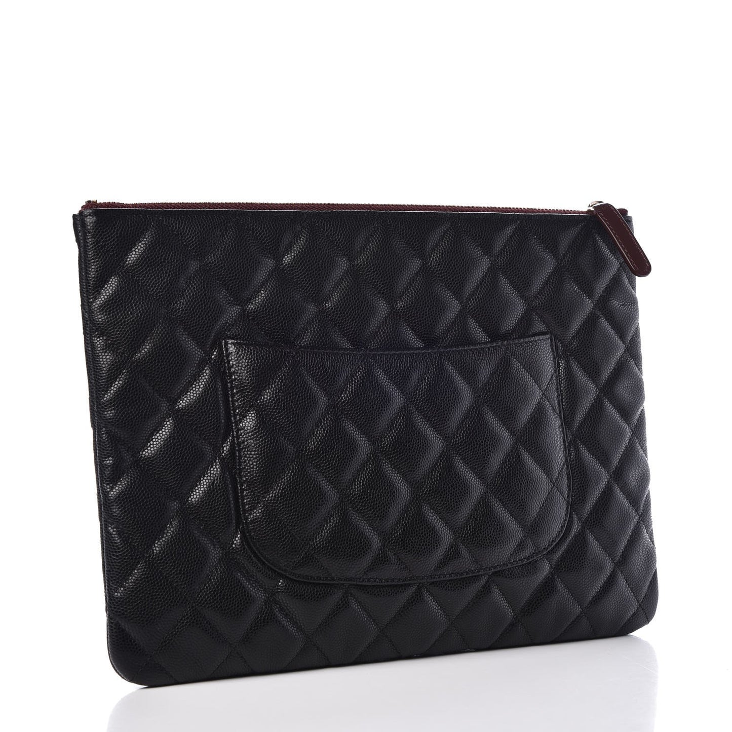 Caviar Quilted Large Cosmetic Case Black