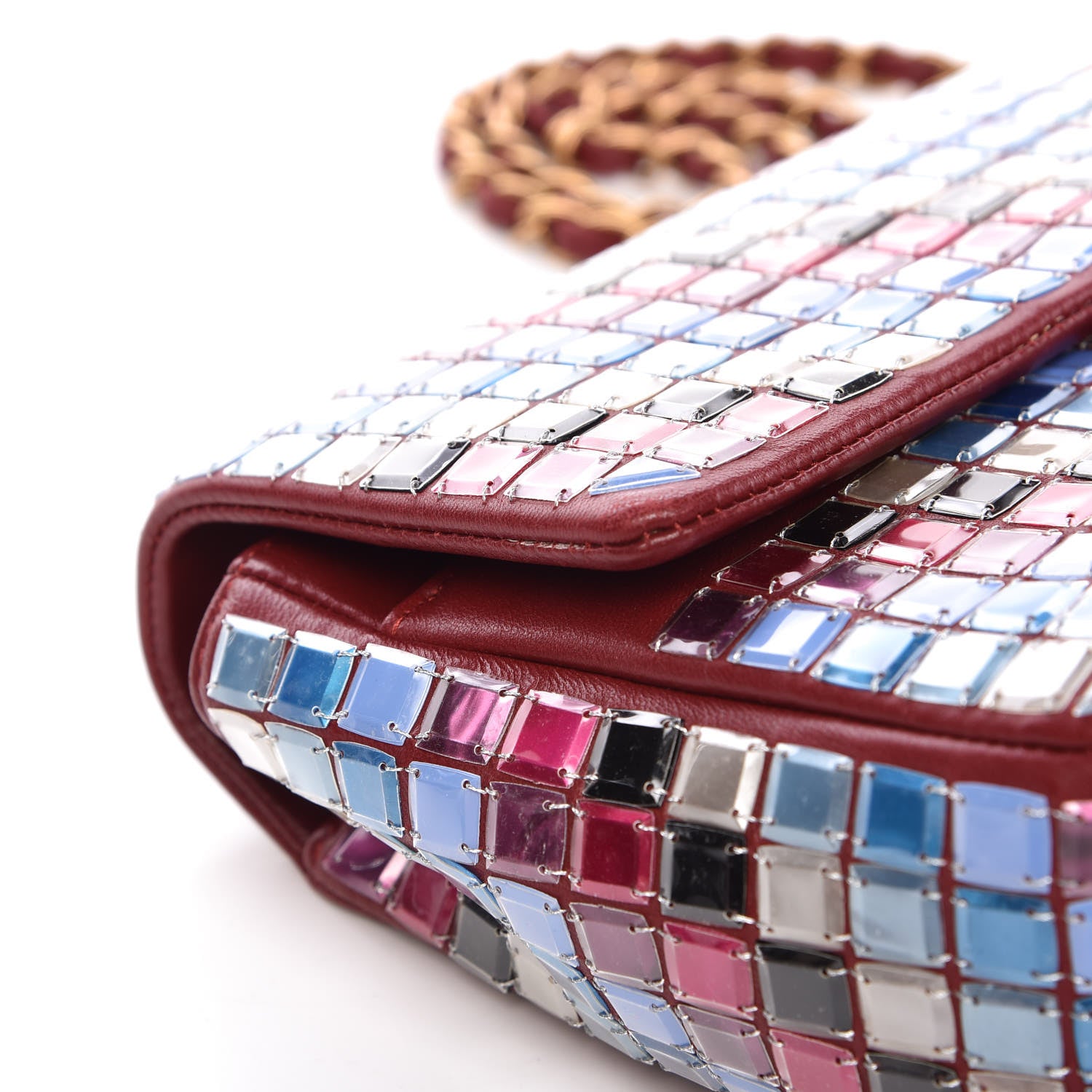 Chanel Lambskin Mosaic Medium Flap Red Multicolor 12 of 14