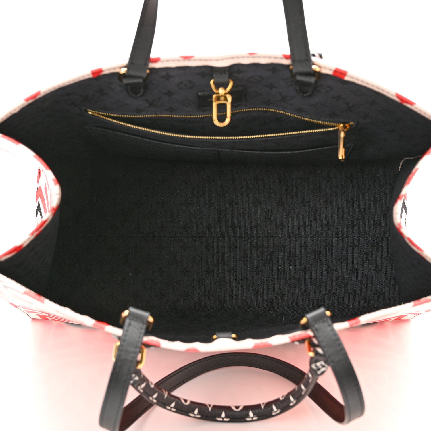Louis Vuitton Monogram Giant Crafty Onthego GM Creme Rouge Black 5 of 9