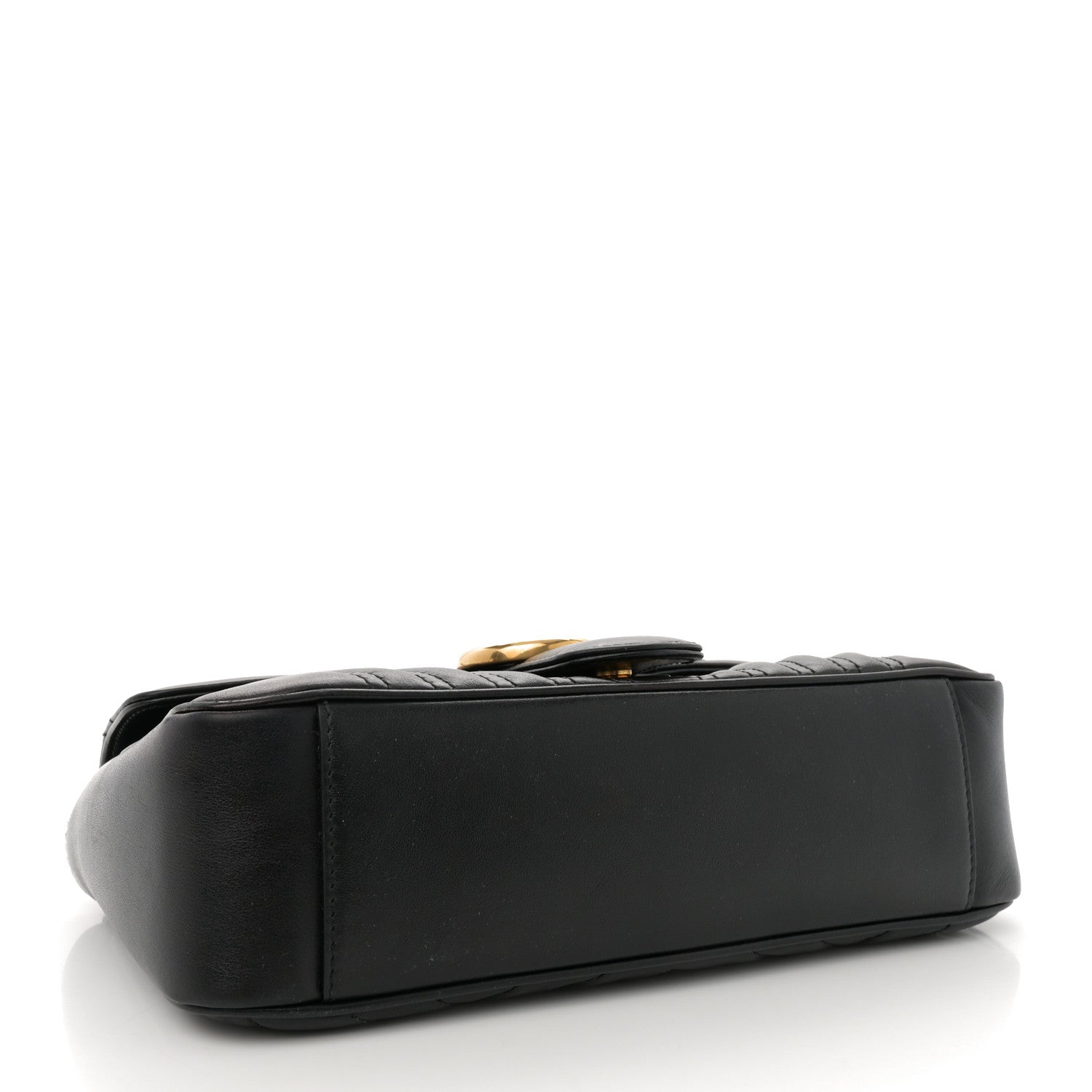 Gucci Calfskin Matelasse Small GG Marmont Shoulder Bag Black 4 of 11