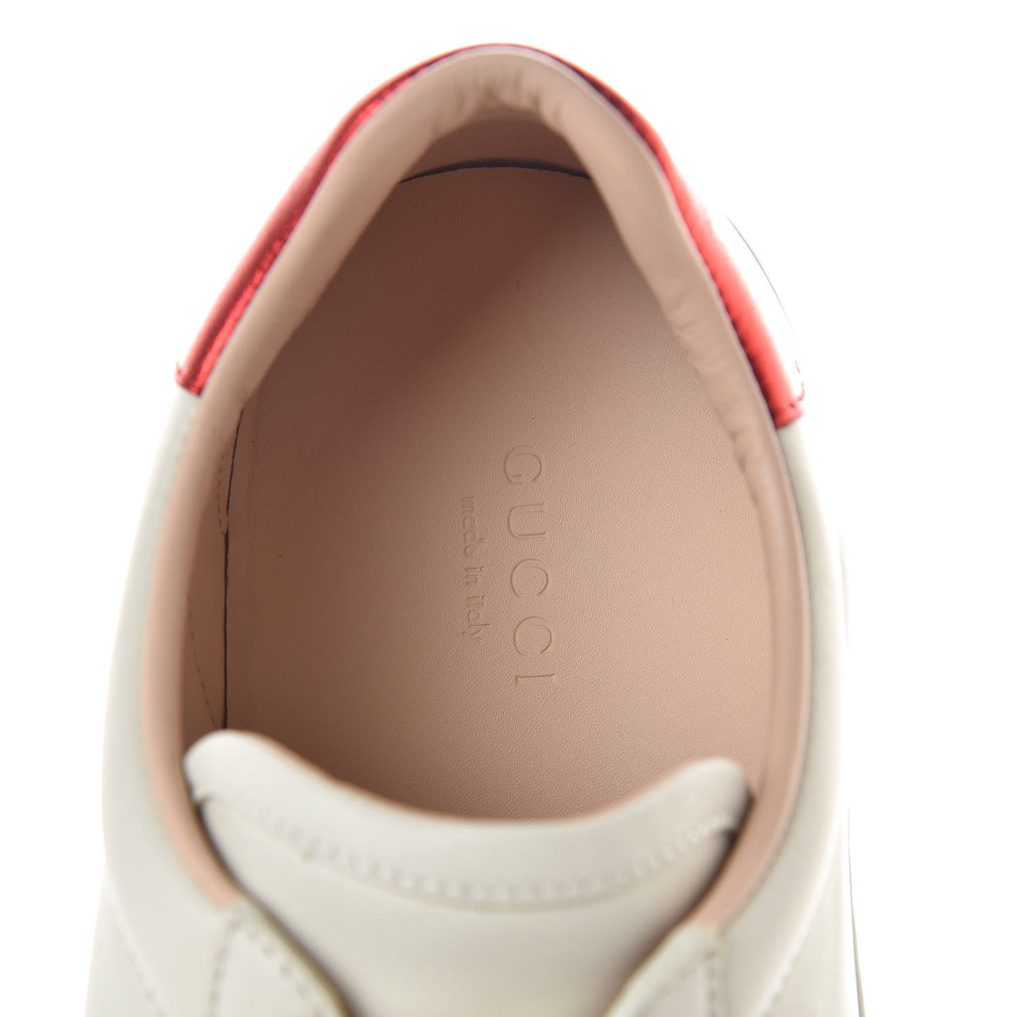 Calfskin Stripe Womens New Ace Sneakers 39 New Mystic White Ecru Red Flame