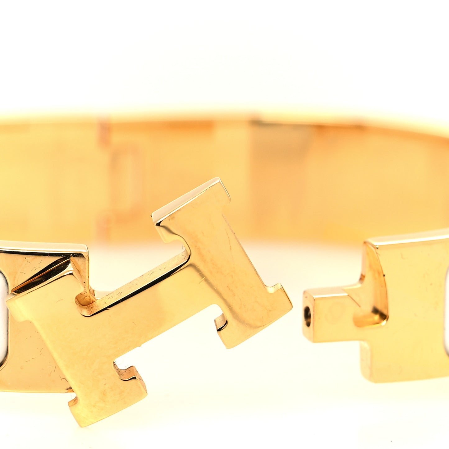 Enamel Narrow Clic Clac H Bracelet PM White