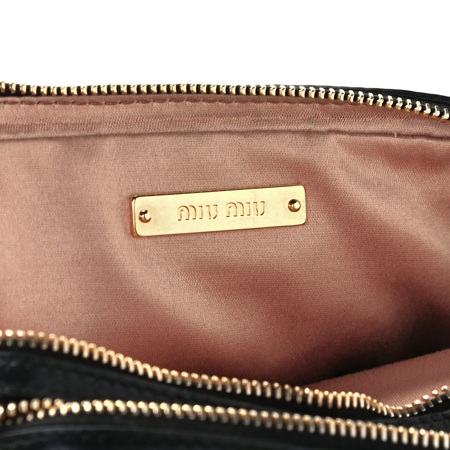 Nappa Matelasse Double Zip Pochette Clutch Black