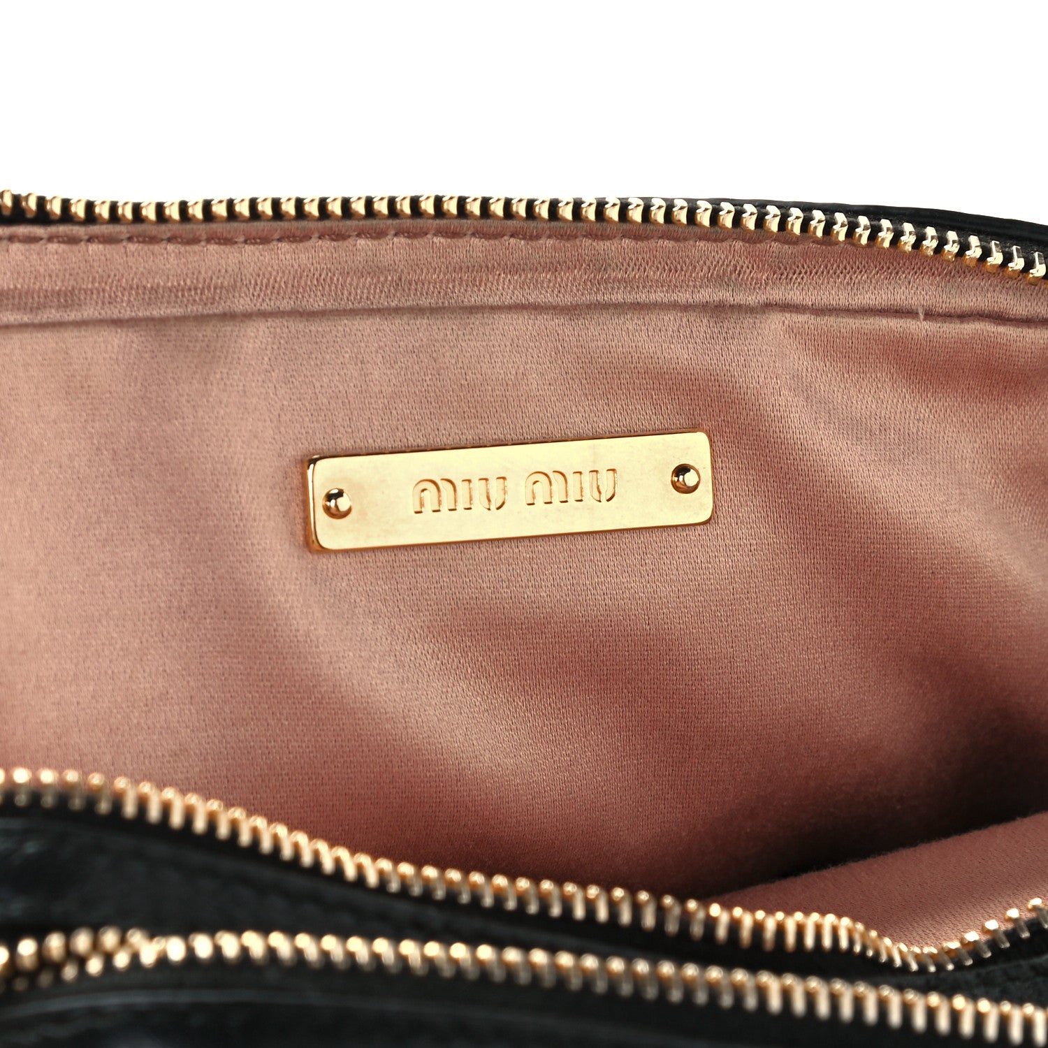 Miu Miu Nappa Matelasse Double Zip Pochette Clutch Black 6 of 14