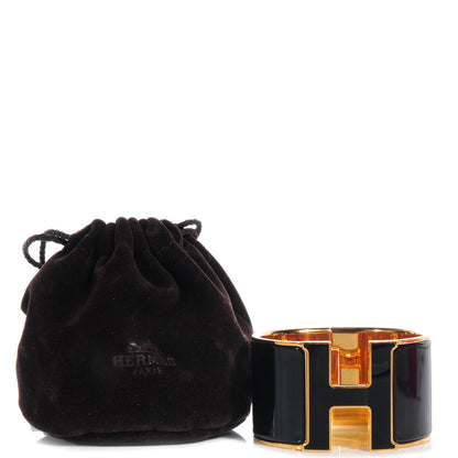 Hermes Enamel Extra Wide Clic Clac H Bracelet PM Black 5 of 5