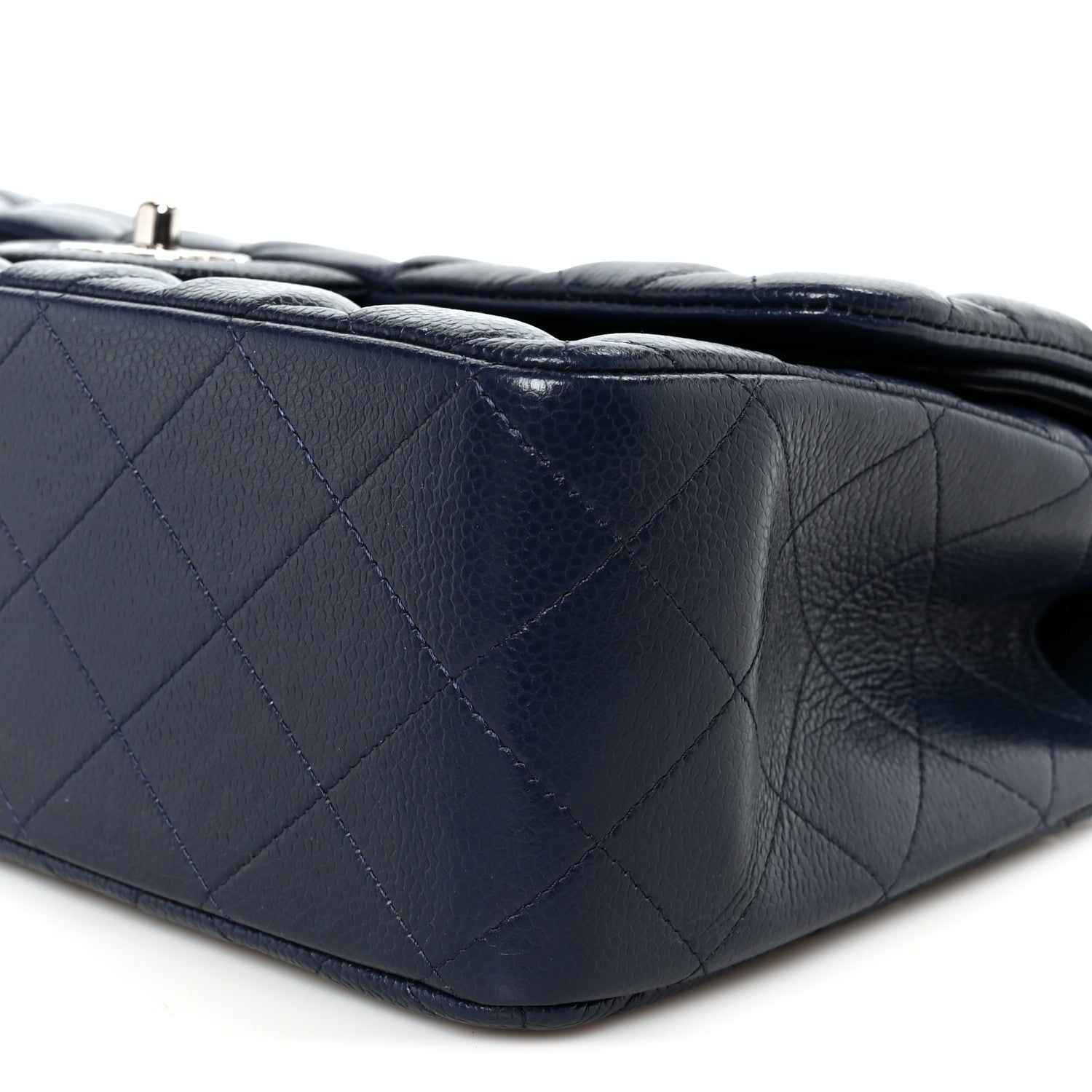 Chanel Caviar Quilted Jumbo Double Flap Navy Blue 10 of 10