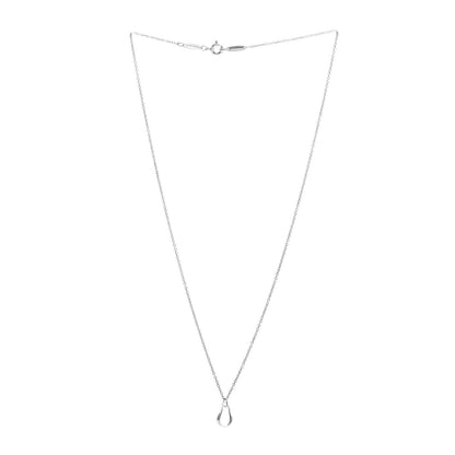 Tiffany Sterling Silver Rock Crystal 12mm Elsa Peretti Teardrop Pendant Necklace 3 of 5