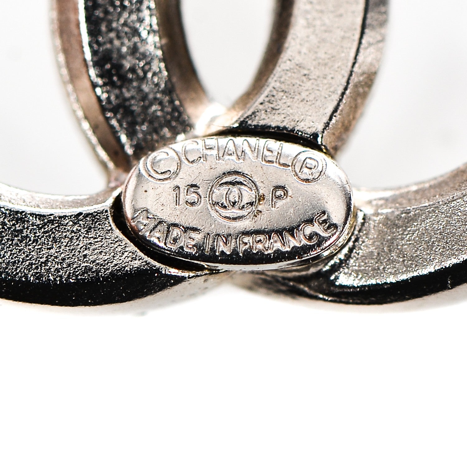 Chanel Baguette Crystal CC Earrings Silver 4 of 4