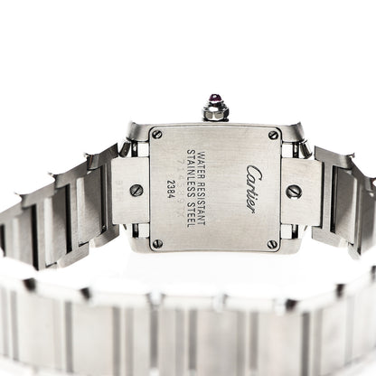 Cartier Stainless Steel Pink Mother of Pearl 20mm Tank Francaise Quartz Watch 4 of 5
