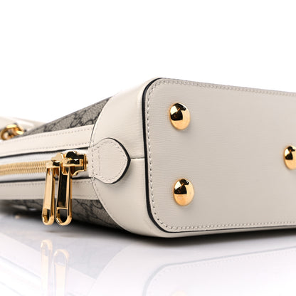 Gucci GG Supreme Monogram Azalea Calfskin Small Horsebit 1955 Top Handle Bag Beige Ebony Mystic White 7 of 8