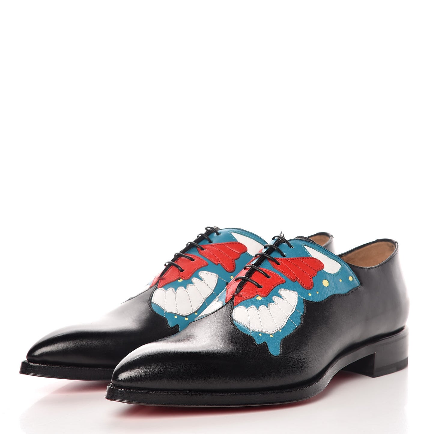 Calfskin Mens Chrisolido Flat Oxfords 40.5 Black