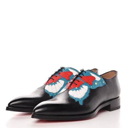 Christian Louboutin Calfskin Mens Chrisolido Flat Oxfords 40.5 Black 3 of 9